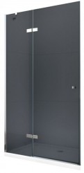 MEXEN - ROMA křídlové dveře 120x190 cm 6mm, chrom, grafit se stěnovým profilem (854-120-000-01-40)