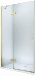 MEXEN - Roma sprchové dveře křídlové 120, transparent, zlatý se stěnovým profilem (854-120-000-50-00)