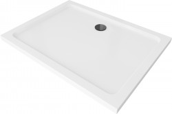 MEXEN/S - Flat sprchová vanička obdélníková slim 110 x 70, bílá + černý sifon (40107011B)