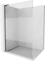 MEXEN/S - Kioto L Sprchová zástěna WALK-IN 100 x 200, transparent/dekor, černá (800-100-103-70-35)