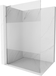 MEXEN/S - Kioto L Sprchová zástěna WALK-IN 100 x 200, transparent/dekor, chrom (800-100-103-01-35)