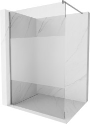 MEXEN/S - Kioto Sprchová zástěna Walk-in 100 x 200, transparent/dekor 8 mm, grafit metal (800-100-101-95-35)