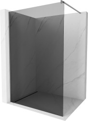 MEXEN/S - Kioto Sprchová zástěna WALK-IN 70 x 200 cm, grafit 8 mm, grafit metal (800-070-101-95-40)