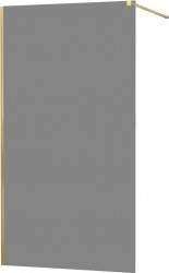 MEXEN/S - KIOTO Sprchová zástěna WALK-IN 80x200 cm 8 mm, zlatá, kouřové sklo (800-080-101-50-40)