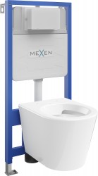 MEXEN/S - WC předstěnová instalační sada Fenix Slim s mísou WC Rico,  bílá (6103372XX00)