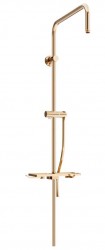 MEXEN - Sprchová souprava T, hladká hadice 150cm, mýdlenka, růžové zlato (79393-60)