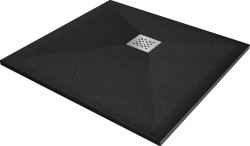 MEXEN - Stone+ Sprchová vanička čtvercová 100x100, černá (44701010)