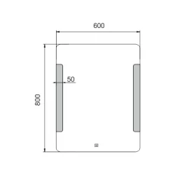 Nimco zrcadlo LED senzor  600 x 800 Model 18000 hliníkový rám ZP 18002V (ZP 18002V)