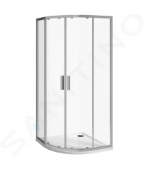 Nion Sprchový kout čtvrtkruhový, 800x800 mm, rádius 550 mm, Jika perla Glass, stříbrná/sklo arctic (H2532N10026661)