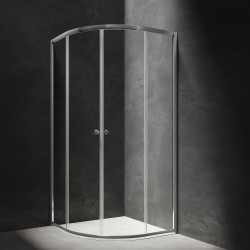 OMNIRES - BRONX sprchový kout s posuvnými dveřmi čtvrtkruh, 90 x 90 cm chrom / transparent /CRTR/ (S203090CRTR)