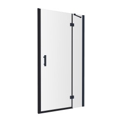 OMNIRES - MANHATTAN sprchové dveře pro boční stěnu, 80 cm černá mat / transparent /BLMTR/ (ADC80X-ABLTR)