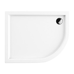 OMNIRES - RIVERSIDE akrylátová sprchová vanička čtvrtkruh, levá 100 x 80 cm bílá lesk /BP/ (RIVERSIDE80/100/LBP)