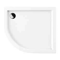OMNIRES - RIVERSIDE akrylátová sprchová vanička čtvrtkruh, pravá 80 x 90 cm bílá lesk /BP/ (RIVERSIDE80/90/PBP)