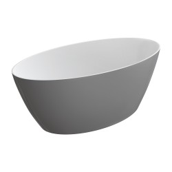OMNIRES - SIENA M+ volně stojící vana, 161 x 81 cm bílá / šedá lesk /BSP/ (SIENAWWBSP)