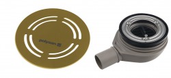 POLYSAN - FLEXIA vaničkový sifon, průměr 90, DN40, kruhová krytka zlato mat (17782)