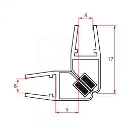 POLYSAN - Magnetické těsnění 45°pro sklo 8, 2000 (NDFL0342)