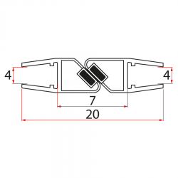 POLYSAN - Set magnetických těsnění 45°pro sklo 8/8, 2000 (NDFL0743)