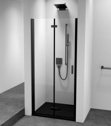 POLYSAN - ZOOM BLACK sprchové dveře do niky 800, čiré sklo, levé (ZL4815BL-01)
