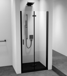 POLYSAN - ZOOM BLACK sprchové dveře do niky 800, čiré sklo, pravé (ZL4815BR-01)