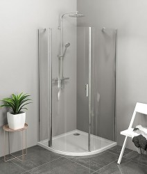 POLYSAN - ZOOM čtvrtkruhová sprchová zástěna 900x900, čiré sklo, levá (ZL2615L)
