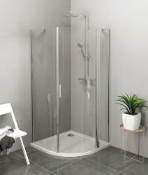 POLYSAN - ZOOM čtvrtkruhová sprchová zástěna 900x900, čiré sklo, pravá (ZL2615R)