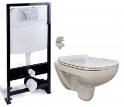 PRIM - předstěnový instalační systém bez tlačítka + WC bez oplachového kruhu Edge + SEDÁTKO (PRIM_20/0026 X EG1)
