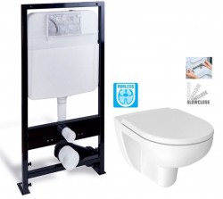 PRIM předstěnový instalační systém bez tlačítka + WC JIKA LYRA PLUS RIMLESS + SEDÁTKO DURAPLAST SLOWCLOSE (PRIM_20/0026 X LY2)