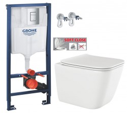 Rapid SL pro závěsné WC 38528SET s chromovou deskou + WC INVENA PAROS  + SEDÁTKO (38772001 RO1)