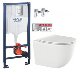 Rapid SL pro závěsné WC 38528SET s chromovou deskou + WC INVENA TINOS  + SEDÁTKO (38772001 NO1)