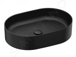 RAVAK - Ceramic Umyvadlo na desku 550x370 mm, bez přepadu, matná černá (XJX0D155000)
