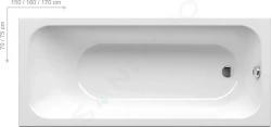 RAVAK - Chrome Obdélníková vana 1700x750 mm, bílá (C741000000)
