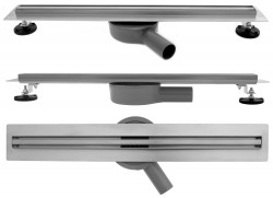 REA - Lineární odtokový žlab + sifon + nožičky + rošt Neo 700 Slim Pro (REA-G8401)