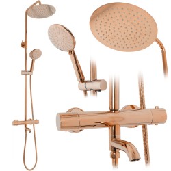 REA - Sprchový set s baterií 150mm Lungo růžové zlato (REA-P6606)