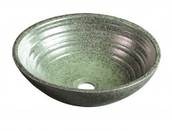 SAPHO - ATTILA keramické umyvadlo, průměr 43cm, zelená měď (DK006)