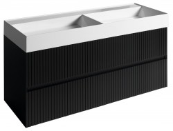 SAPHO - FILENA dvojumyvadlová skříňka 118x51,5x43cm, černá mat strip (FID1212BS)