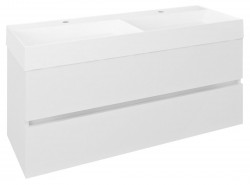 SAPHO - ODETTA umyvadlová skříňka 118x50x43,5cm, bílá lesk (DT120-3030)