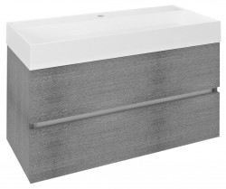 SAPHO - ODETTA umyvadlová skříňka 95x50x43,5cm, dub stříbrný (DT100-1111)