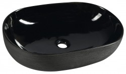 SAPHO - PRIORI keramické umyvadlo na desku, 58x40 cm, černá (PI031)