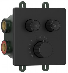 SAPHO - SMARTSELECT podomítková sprchová termostatická baterie, box, 2 výstupy, černá mat (RP042B)
