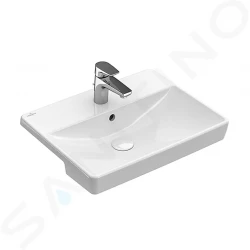 VILLEROY & BOCH - Avento Polozápustné umyvadlo 550x440 mm, s přepadem, otvor pro baterii, alpská bílá (4A065501)