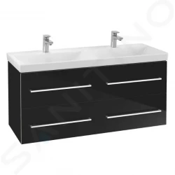 VILLEROY & BOCH - Avento Umyvadlová skříňka, 1180x514x452 mm, 4 zásuvky, Crystal Black (A89300B3)