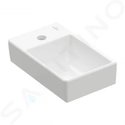 VILLEROY & BOCH - Avento Umývátko 360x220 mm, bez přepadu, otvor pro baterii vlevo, CeramicPlus, Stone White (43003RRW)