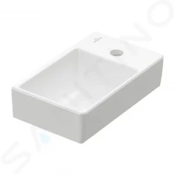 VILLEROY & BOCH - Avento Umývátko 360x220 mm, bez přepadu, otvor pro baterii vpravo, CeramicPlus, Stone White (43003LRW)