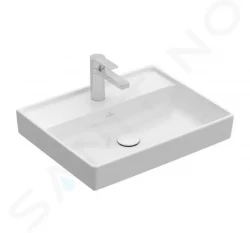 VILLEROY & BOCH - Collaro Umyvadlo 550x440 mm, bez přepadu, otvor pro baterii, CeramicPlus, Stone White (4A3356RW)