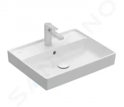 VILLEROY & BOCH - Collaro Umyvadlo 550x440 mm, s přepadem, otvor pro baterii, CeramicPlus, alpská bílá (4A3355R1)