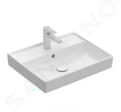 VILLEROY & BOCH - Collaro Umyvadlo 550x440 mm, s přepadem, otvor pro baterii, CeramicPlus, Stone White (4A3355RW)