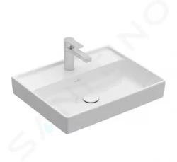 VILLEROY & BOCH - Collaro Umyvadlo 600x470 mm, bez přepadu, otvor pro baterii, CeramicPlus, Stone White (4A3361RW)