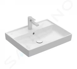 VILLEROY & BOCH - Collaro Umyvadlo 600x470 mm, s přepadem, otvor pro baterii, CeramicPlus, alpská bílá (4A336GR1)