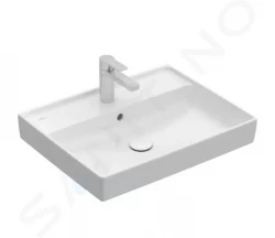 VILLEROY & BOCH - Collaro Umyvadlo 600x470 mm, s přepadem, otvor pro baterii, CeramicPlus, Stone White (4A336GRW)