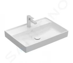 VILLEROY & BOCH - Collaro Umyvadlo 650x470 mm, bez přepadu, otvor pro baterii, CeramicPlus, Stone White (4A3366RW)